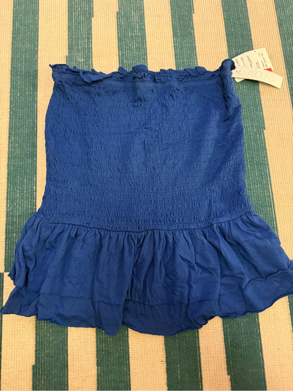 Abound Royal Blue Smocked Strapless Top